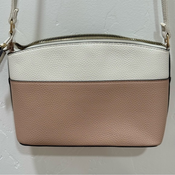 Nanette Lepore Risley Dome Crossbody Bag Purse Zipper Strap Almond/Rice - Picture 9 of 15